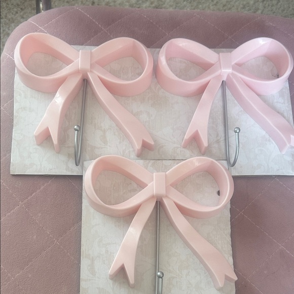 Other - Pink Bow Wall Hook - Set of 3